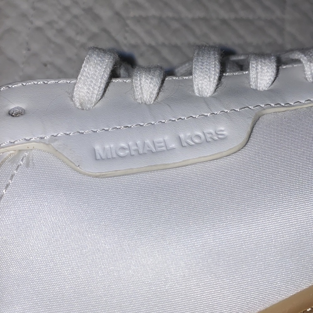 Michael Kors MK Cloth Trainers White Sneakers New - Picture 10 of 12